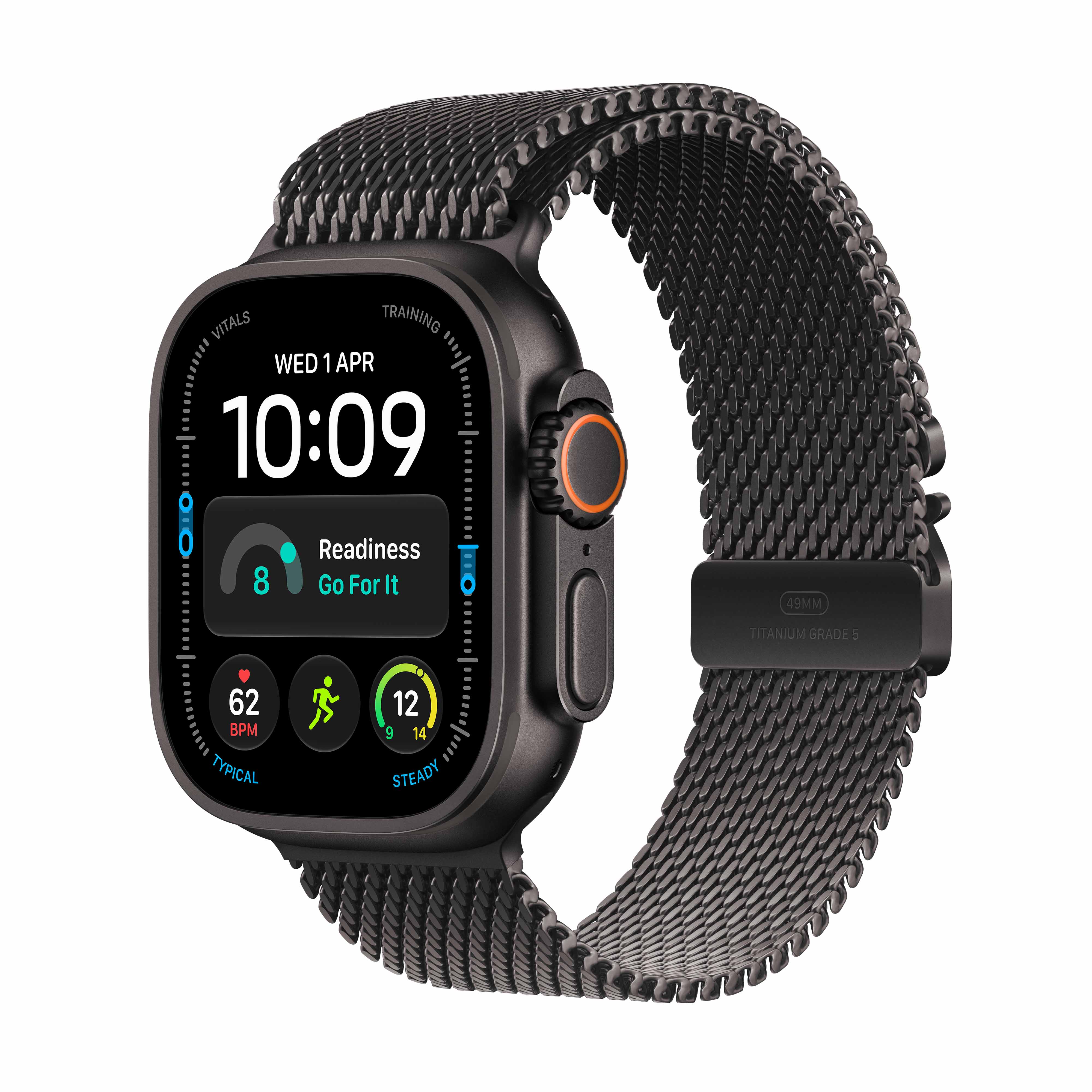 Apple Watch Ultra 4 - Black Titanium Case with Black Titanium Milanese Loop