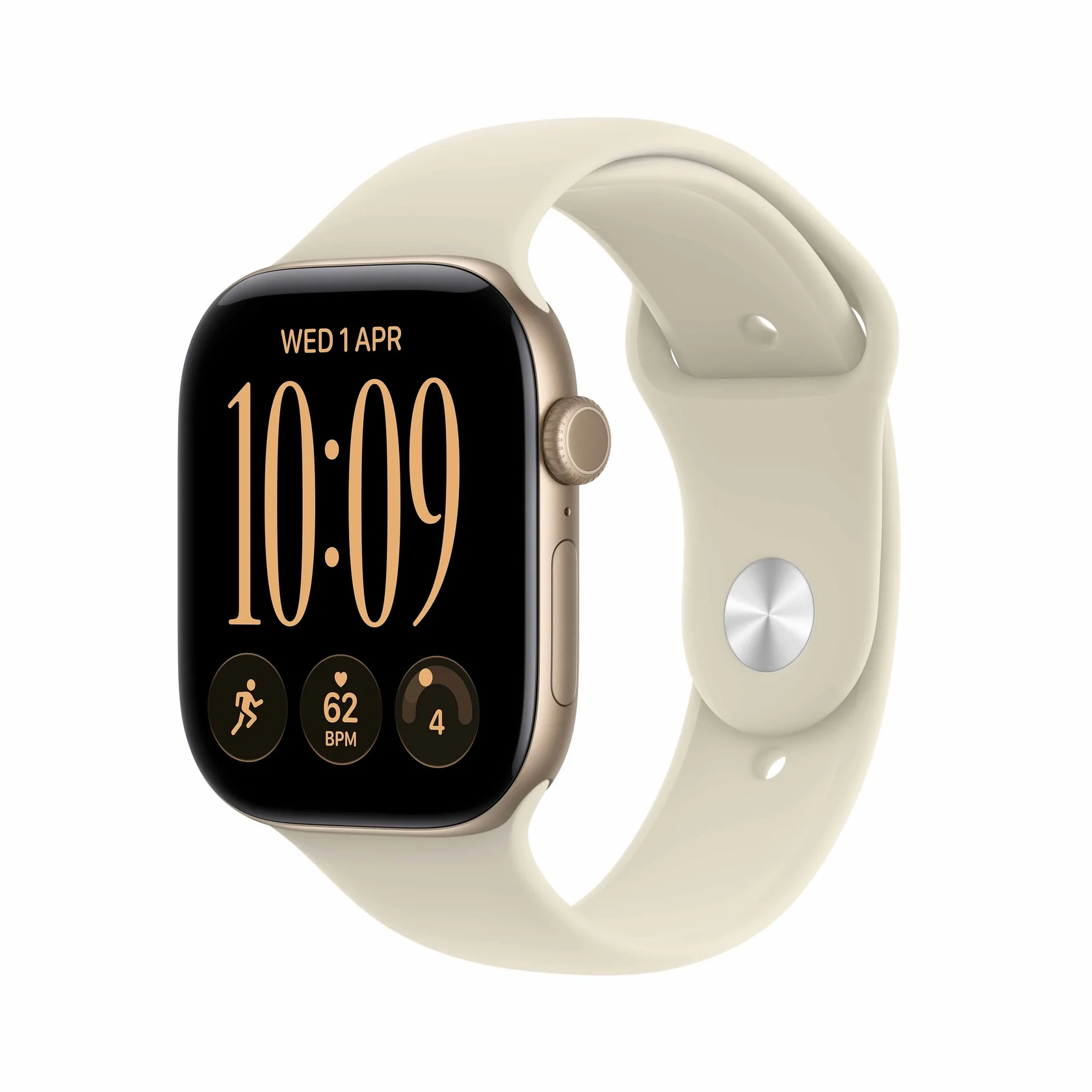 Apple Watch Series 12 - Light Gold Aluminium Case with Sand Sport Band