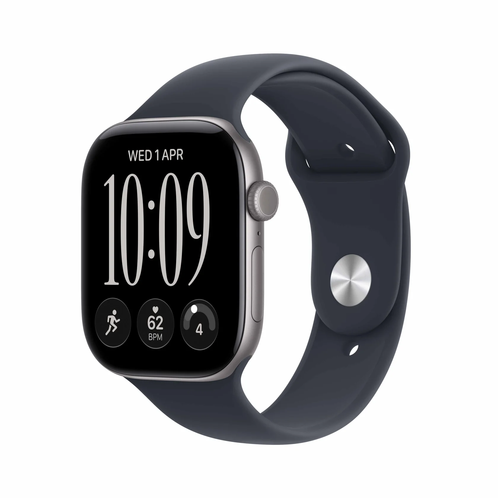 Apple Watch Series 12 - Space Grey Aluminium Case with Navy Blue Sport Band