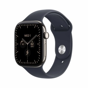 Apple Watch Series 12 - Natural Titanium Case with Navy Blue Sport Band