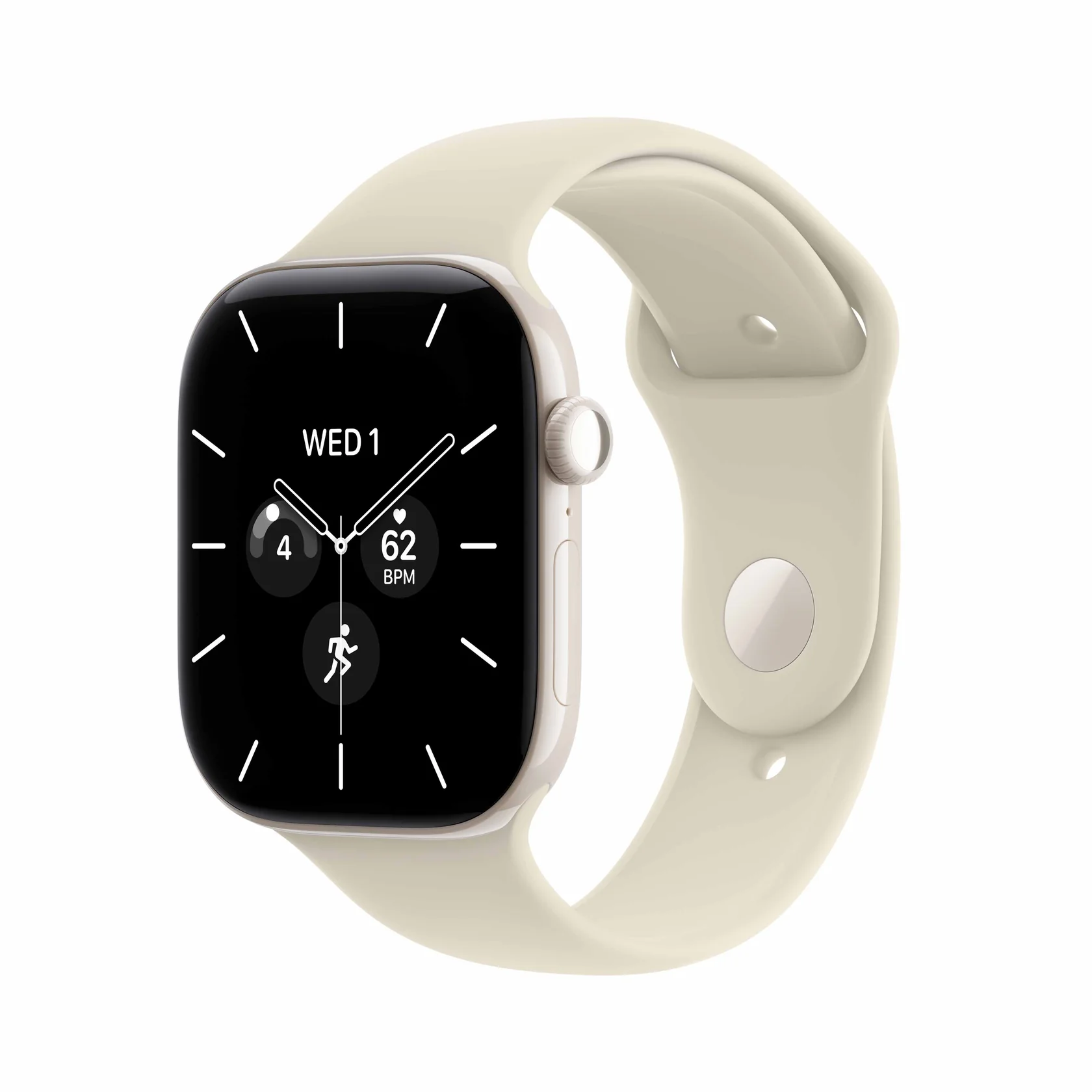 Apple Watch Series 12 - Pearl White Ceramic Case with Sand Sport Band